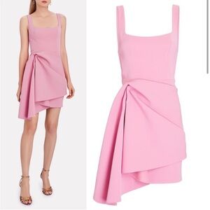 Acler Pink Asymmetrical Ruffled Mini Dress